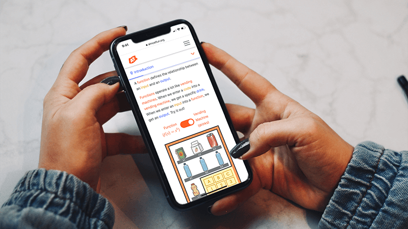 A person uses Almost Fun on a smartphone