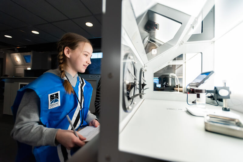 student in challenger center