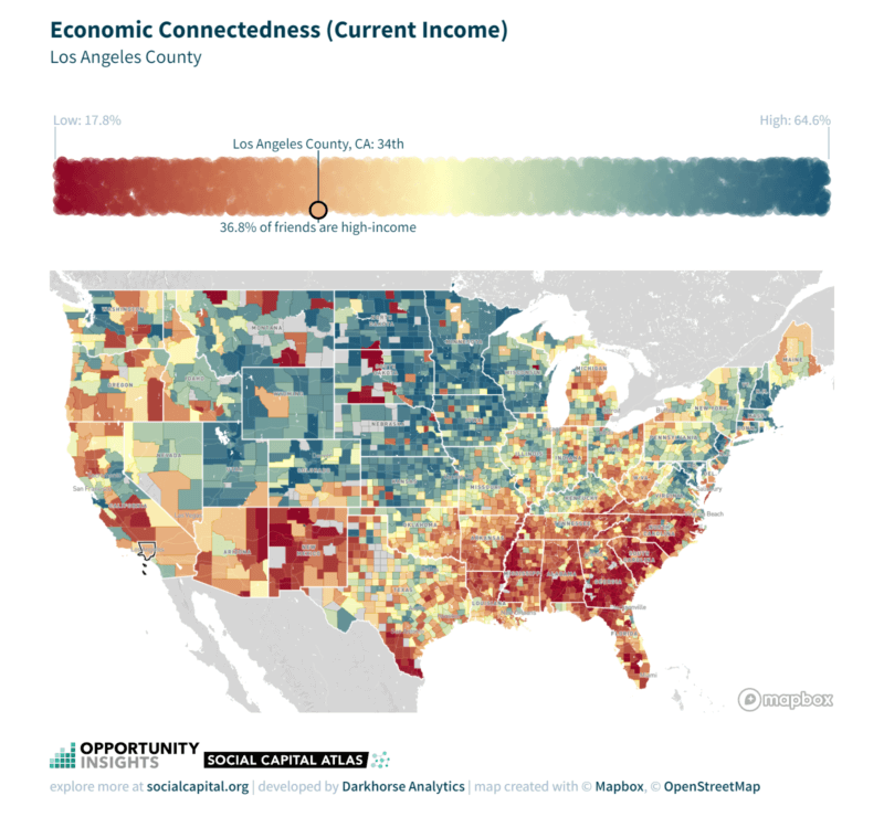 U.S. economic connectedness map from Opportunity Insights