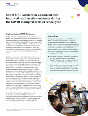 MAP accelerator report from Khan Academy and NEWA
