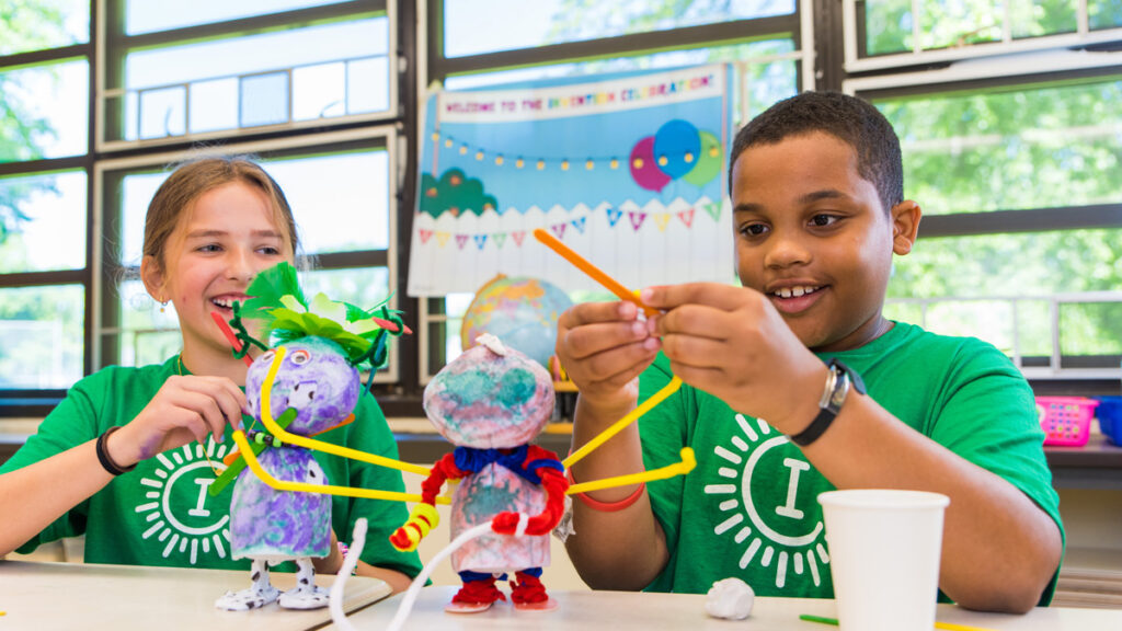 two children in camp invention