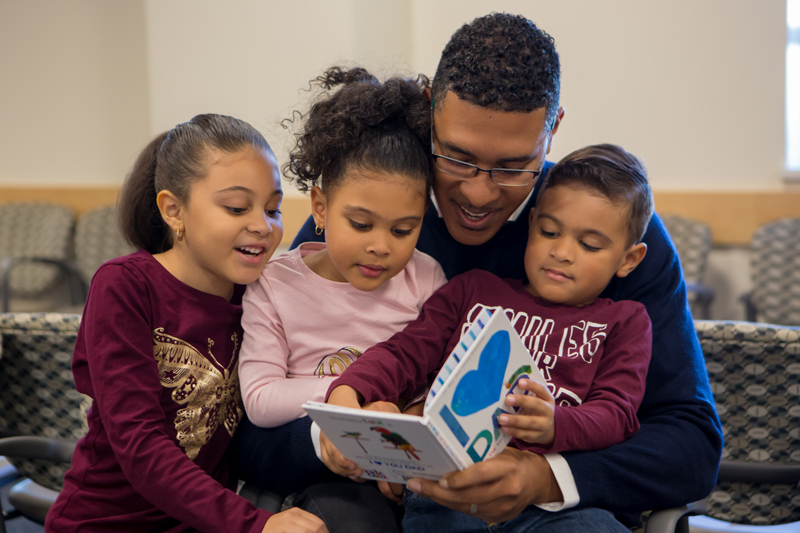 family reads together