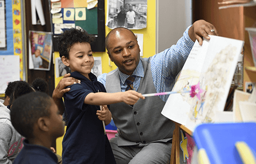 teacher and students in classroom