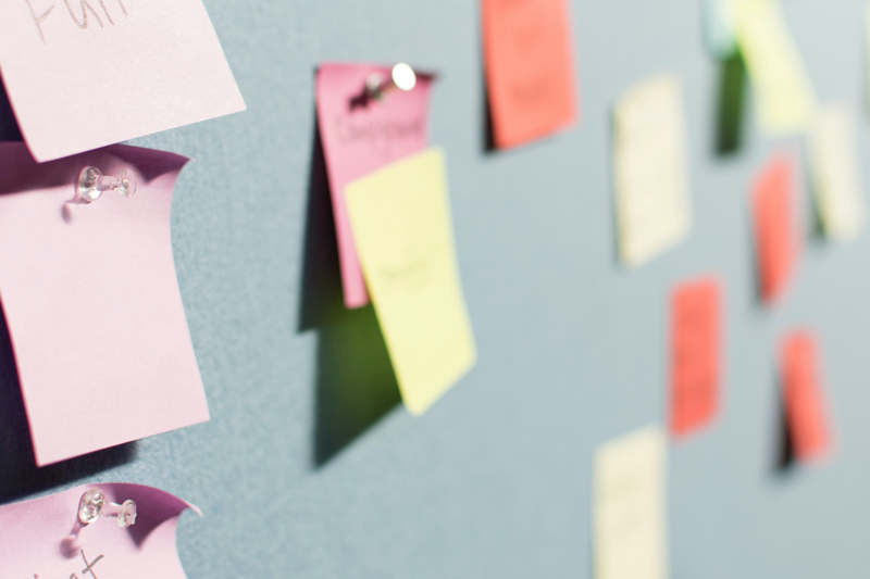 Post-its on wall