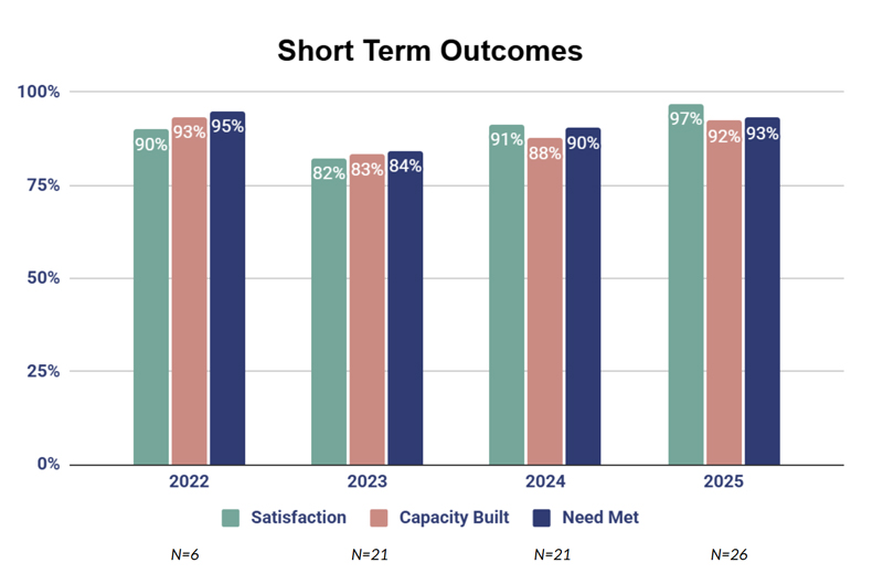short term capacity building support outcomes
